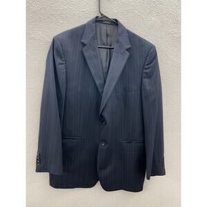 Mens Sewell Navy Blue Pinstripe Long Sleeve Button Up Blazer Size 42R